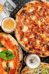 Margherita and Sausage Pizza
